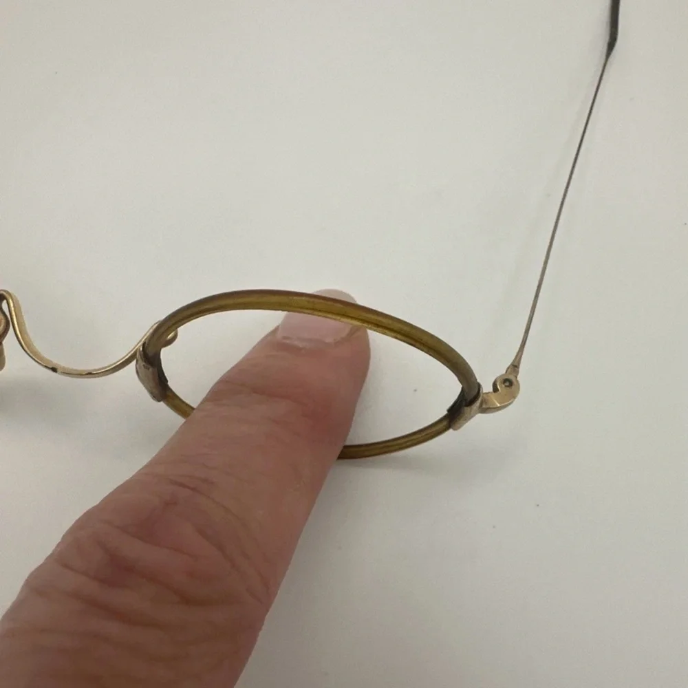Antique Shuron Torty Celluloid Rim Eyeglasses Round Windsor Frames with Case